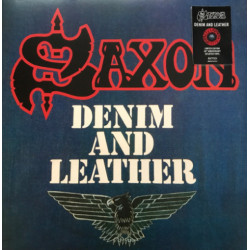 LP Saxon: Denim And Leather (40th Anniversary Limited, Reissue, Remastered Red with Black Splatter Edition)