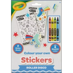 Színezhető Roller Disco matricakészlet zsírkrétával
