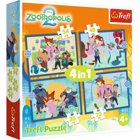 Zootropolis 4 az 1-ben puzzle 35, 48, 54, 70 darabos